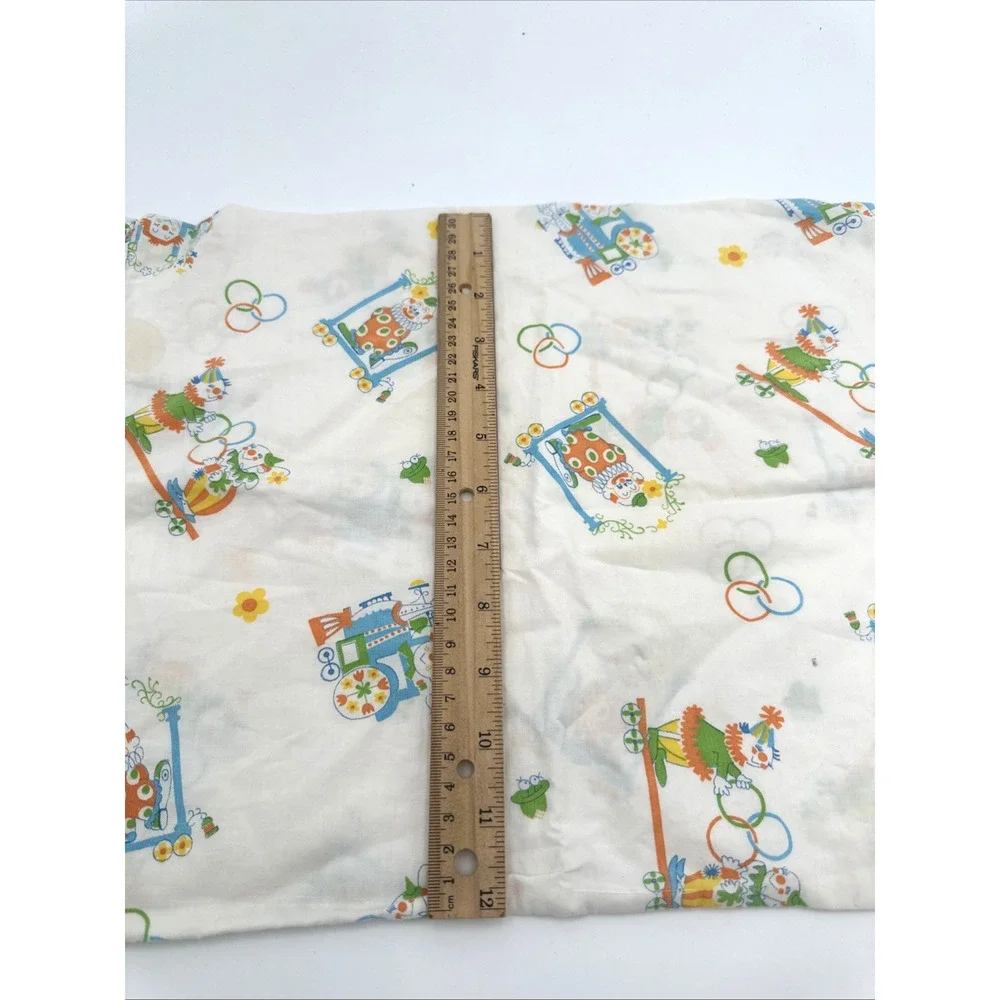 2 Vintage Baby Pillow Cases. Clowns Bunny Turtles